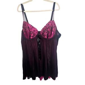Torrid Womens Babydoll Lingerie Plus Size 3X Underwire Lace Chemise Boudoir Sexy